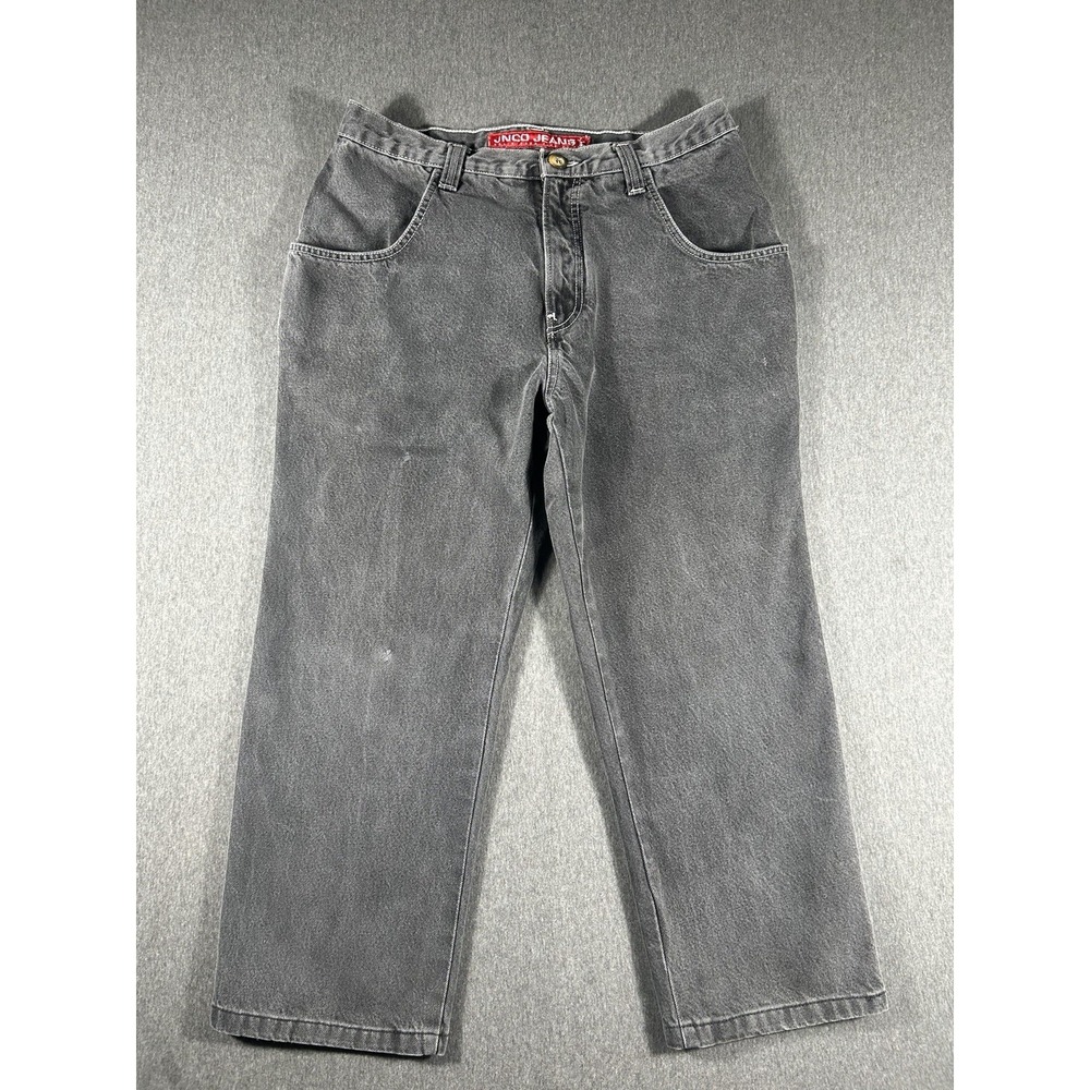 Vintage 90s JNCO Jeans Black Washed‎ Baggy Carpenter Denim 34x32